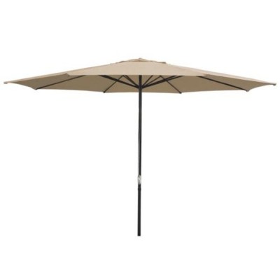 13' Tan 8-rib Thick Steel Pole Sun Shading Umbrella   